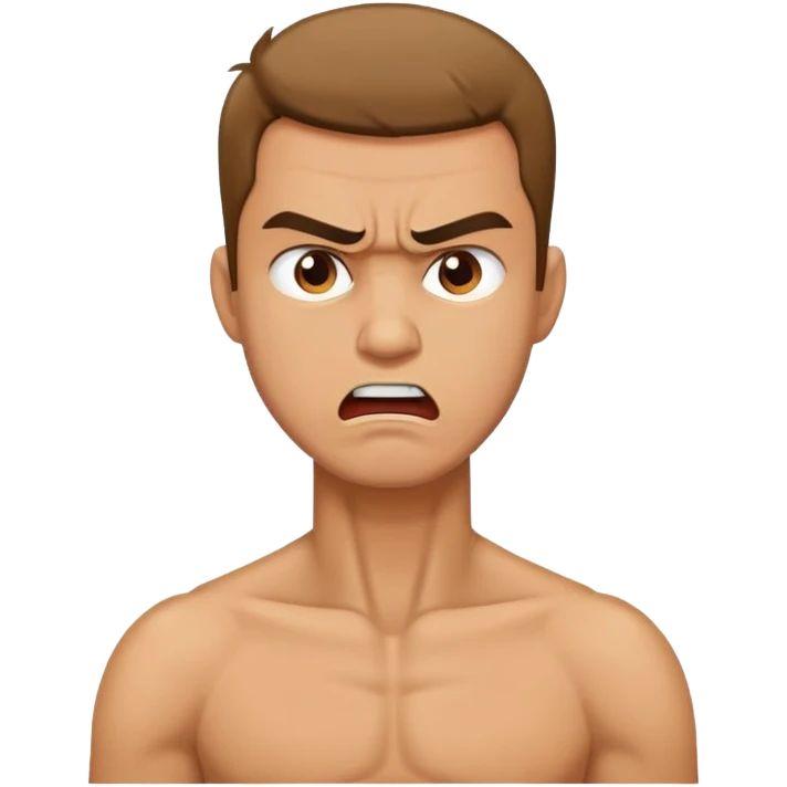 Man holding neck angry emoji