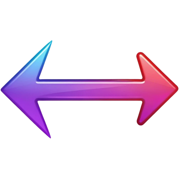 color gradient between red and purple glitter arrow right emoji