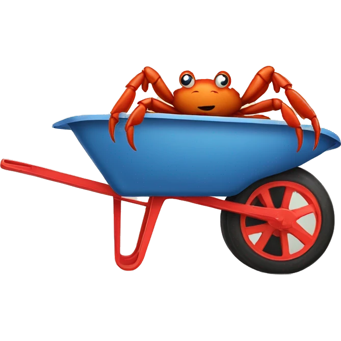 Crab in a wheelbarrow  emoji