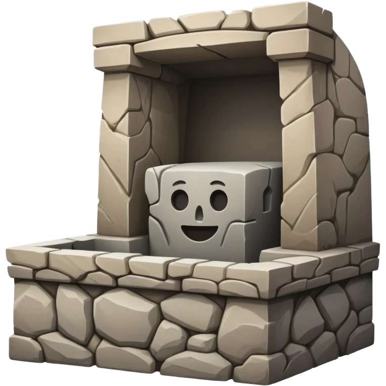 
emoji with an ancient stone tomb, with the stone closing the open tomb. It is the tomb of jesus. emoji