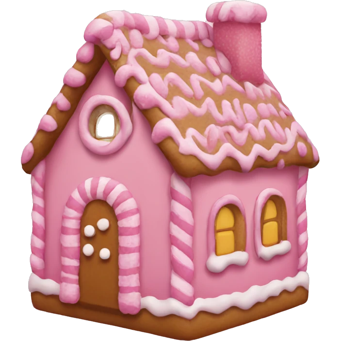 Pink gingerbread house emoji