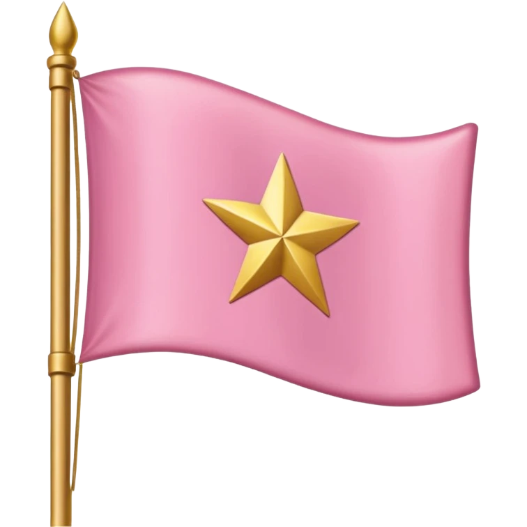 Pink and gold flag, the flag is light pink but there is a gold pretty simbol emoji