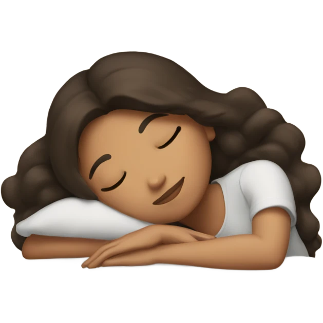 Brunette girl sleeping emoji