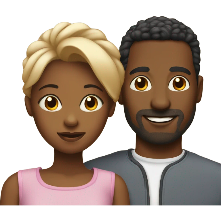 Black mom dad and little girl emoji