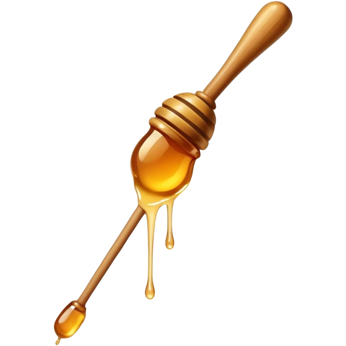 Wooden Honey wand with dripping honey  emoji