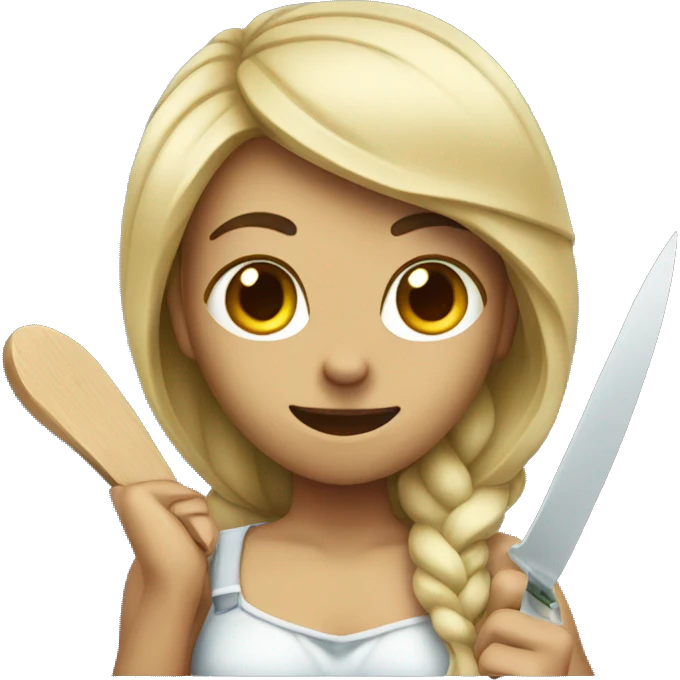 memaid with a knife and wearing headphones emoji