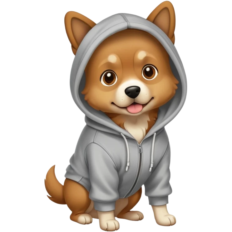 Dog wearing hoodie emoji