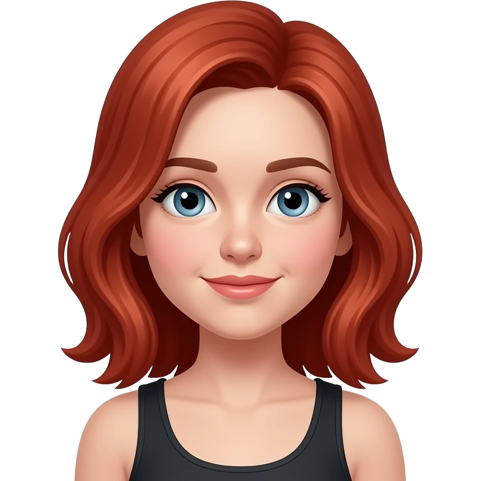 girl w red hair just the head emoji