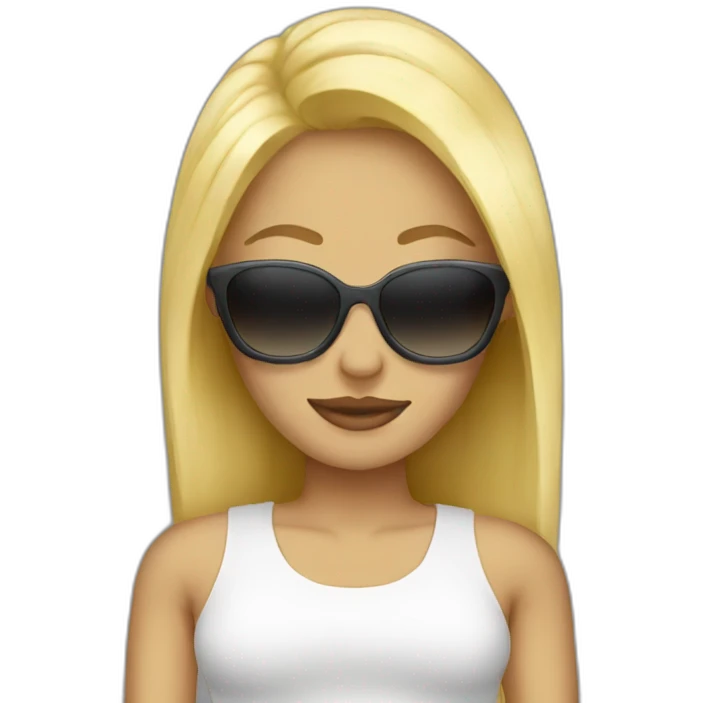 blonde woman with sunglasses body emoji