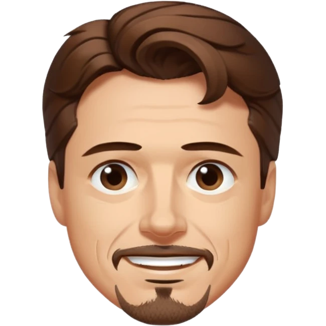 Tony Stark with wavy hair smirking emoji