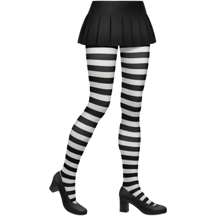 black and white striped tights emoji
