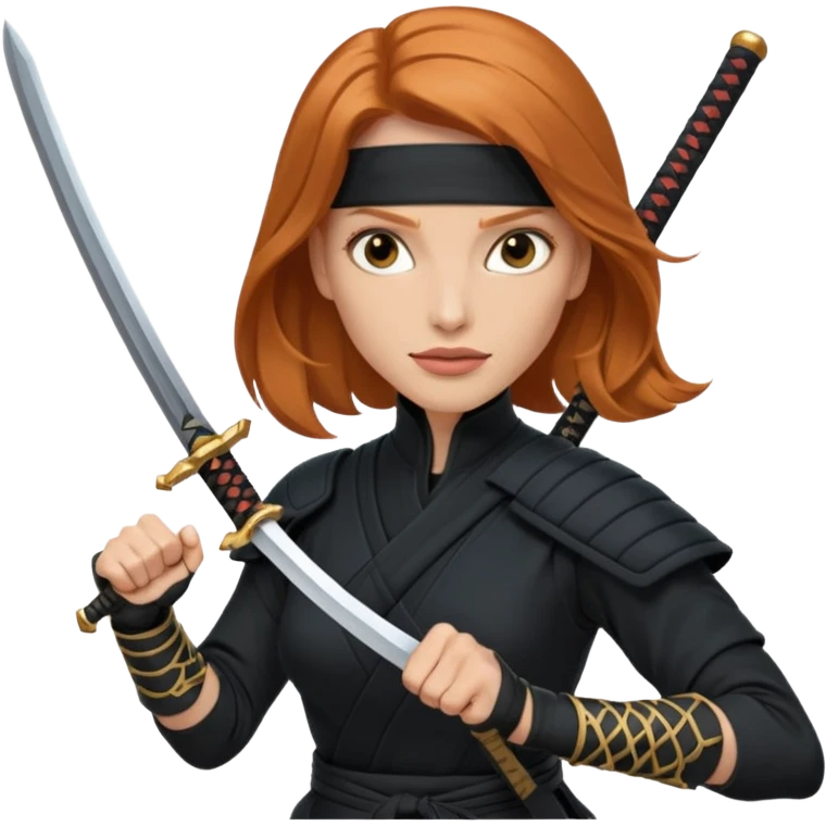Jessica Chastain, in a ninja position with swords emoji