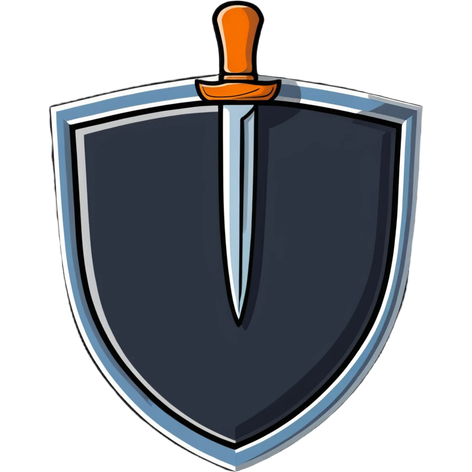 shield and knife cartoon sticker emoji