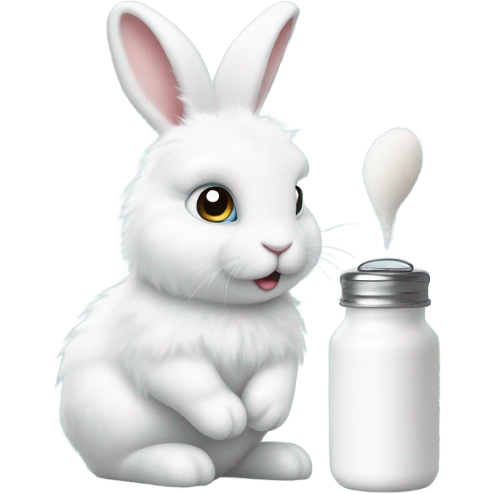 white bunny with salt shaker emoji
