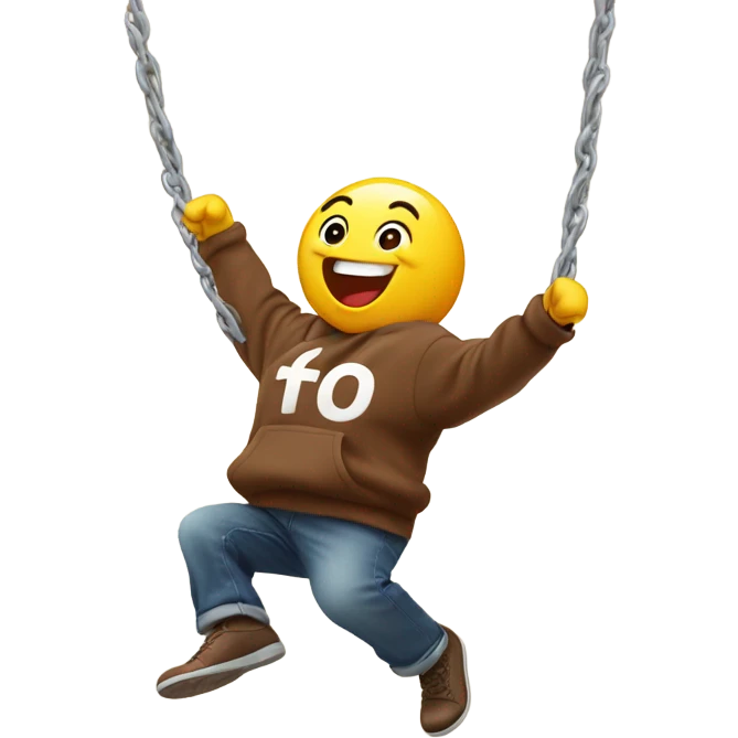 Emoji swinging feet in air  emoji