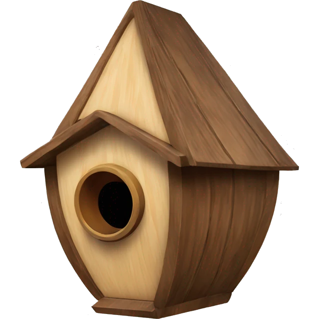 Wooden spaceship birdhouse emoji