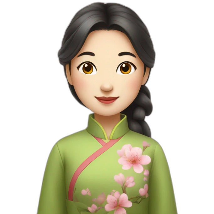 A Chinese girl with the warmth of spring emoji
