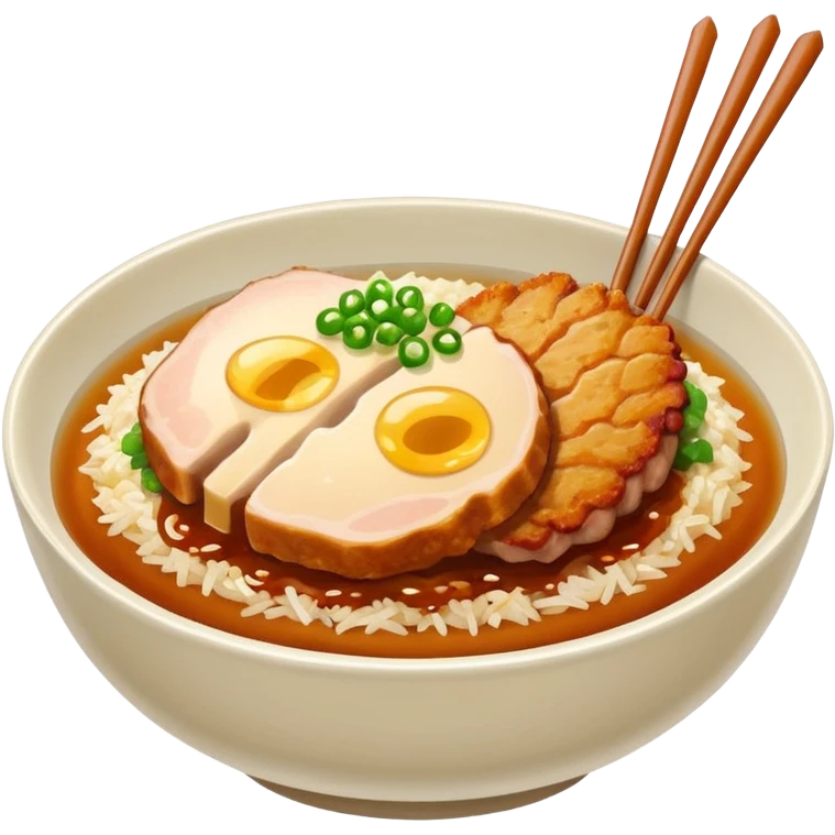 katsudon in a bowl with no eggs on top emoji