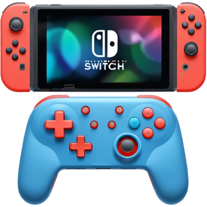 Nintendo switch 1 emoji, controller color is red(left) and blue(right) emoji