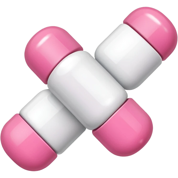 pink and white medications emoji