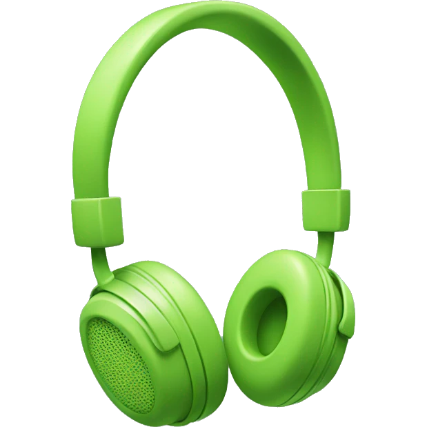light green headphones emoji