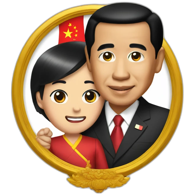 President Jokowi holding xie jinping emoji