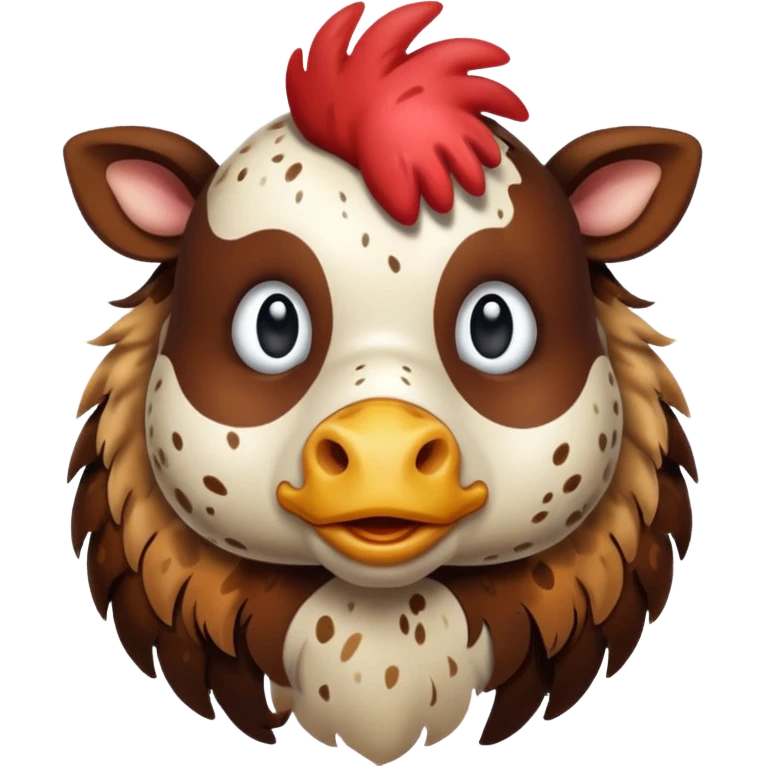 mixed chicken and cow emoji