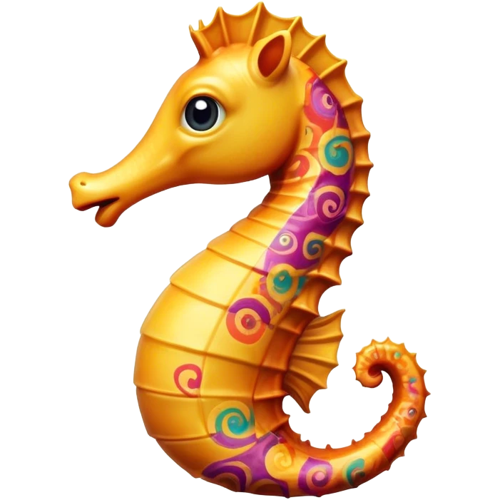 Cinematic Realistic Comical Sea Horse Portrait Emoji, Head tilted dramatically with an exaggeratedly amused expression, featuring a striking, finely detailed body with bold, whimsical patterns and wide, expressive eyes full of playful disbelief, rendered with natural, vibrant hues and realistic texture; high shine, dramatic yet playful, styled with an air of cheeky aquatic mischief, soft glowing outline, capturing the essence of a spirited and over‐the‐top sea horse that looks ready to bob its way into viral fame! emoji