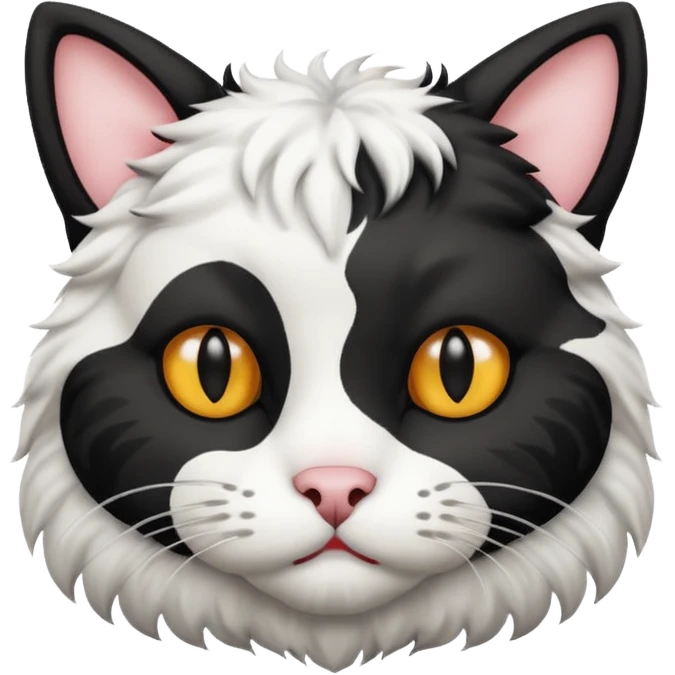 Cat black and white like a cow emoji