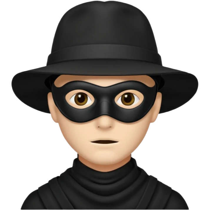 man with black hat and black mask emoji