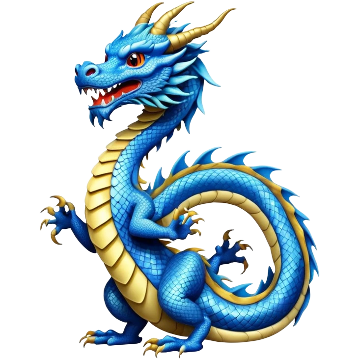 Blue Chinese dragon emoji