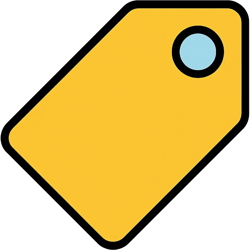 color outline icon of a label or tag emoji