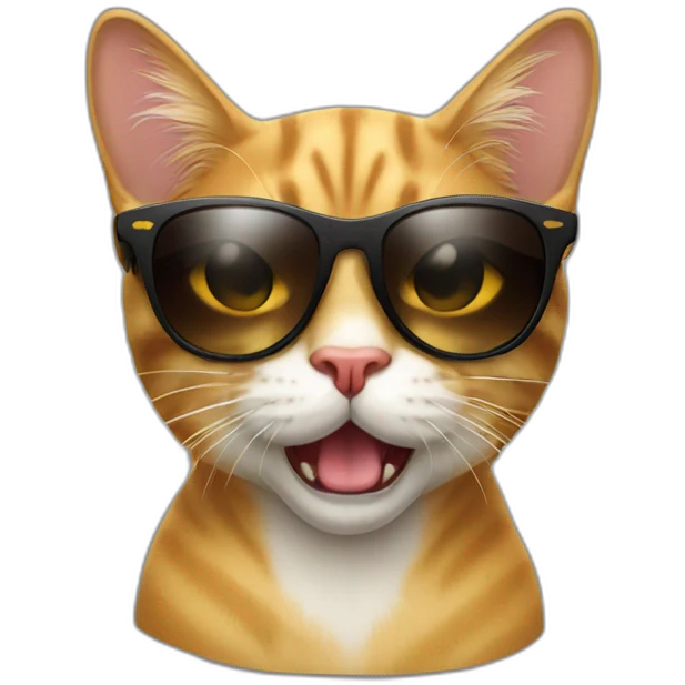Awesome brutal cat with raybans emoji