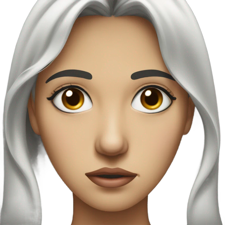 a troubled woman's face emoji