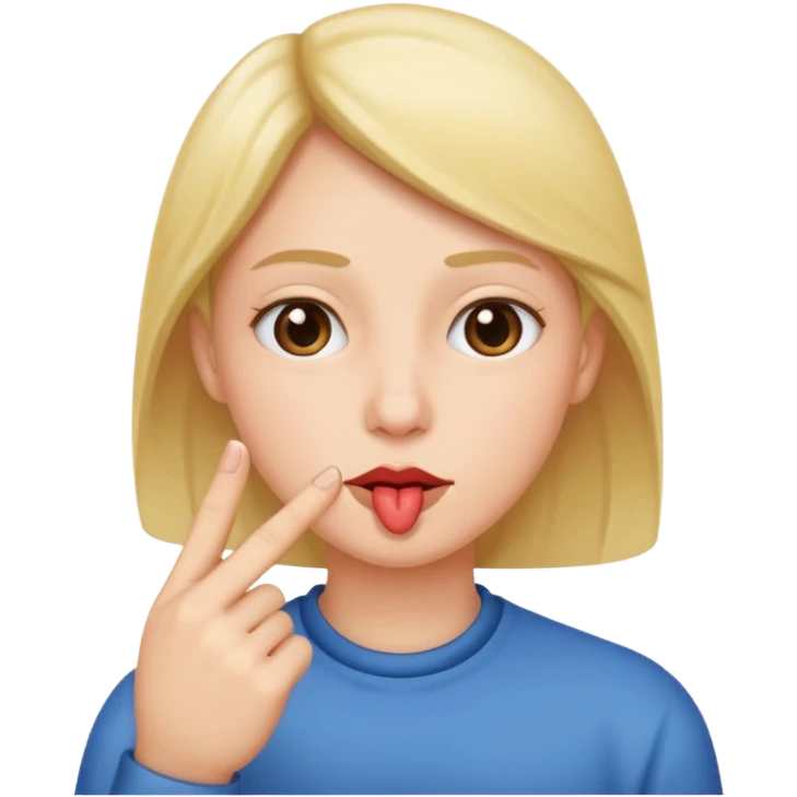Finger at lip emoji