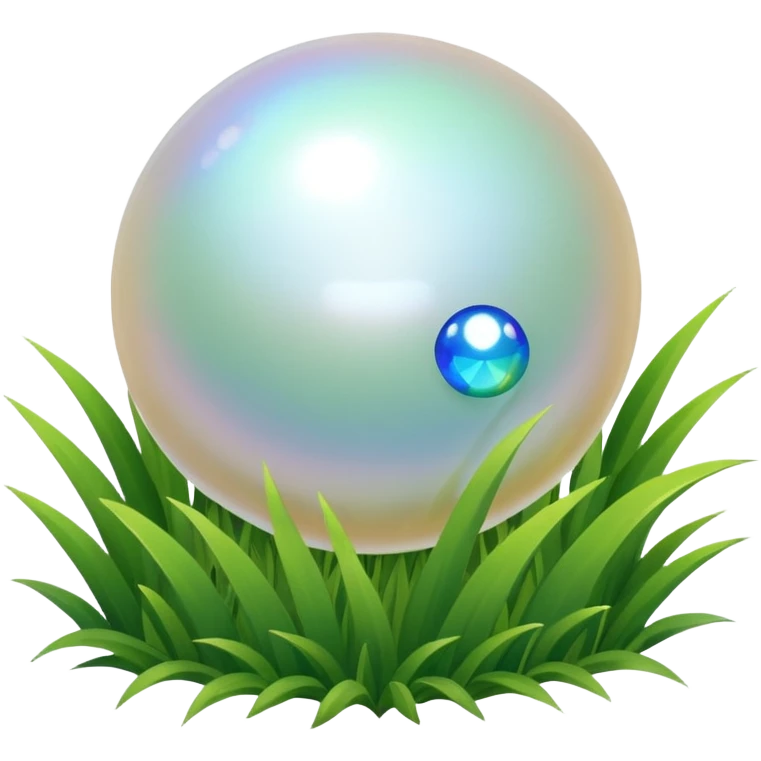 A Pearl in a Field with a blue gold gradient background color emoji