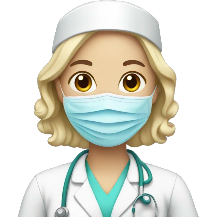 nurse with mask emoji