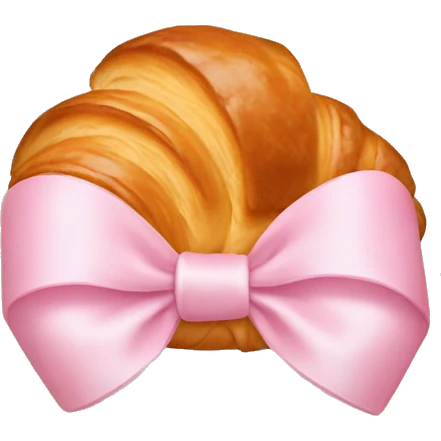 Croissant with light pink bow emoji
