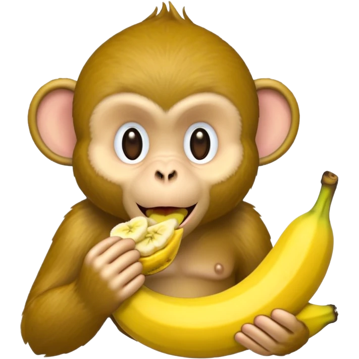 Monkey eating monkey emoji