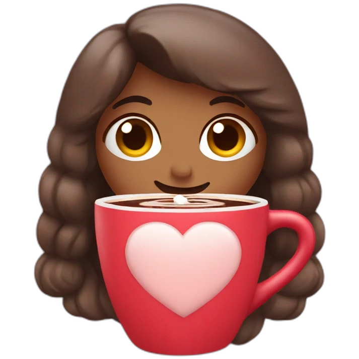 Heart drinking hot chocolate  emoji