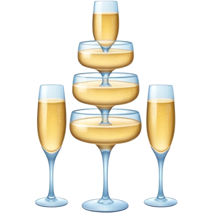 three tier tower of champagne glasses emoji