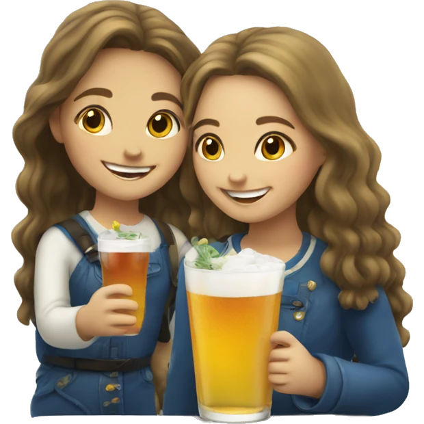 smiling girls sharing a drink from Nova Scotia  emoji