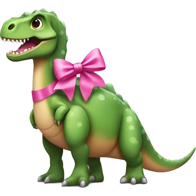 dinosaur with pink bow emoji