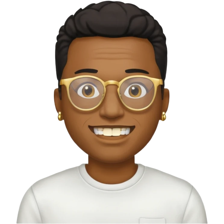 A gangster black cool rapper with cool shirt Glasses gold teeth  emoji