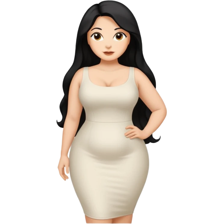 Curvy white latina woman with long back hair with big ass  emoji