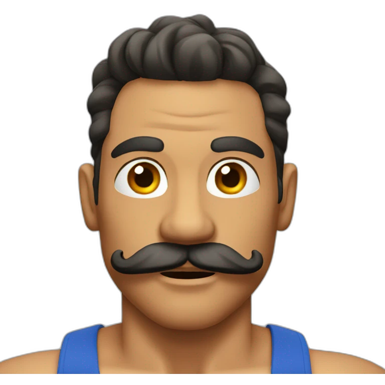 Muscles mustache expressive Cuban man emoji