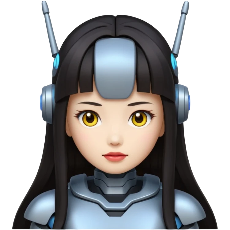 chinese babe ai robot long dark hair emoji warrior emoji