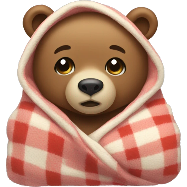 bear cozy in blanket emoji