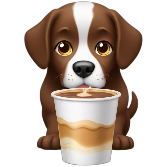 dog drink latte chocolate emoji