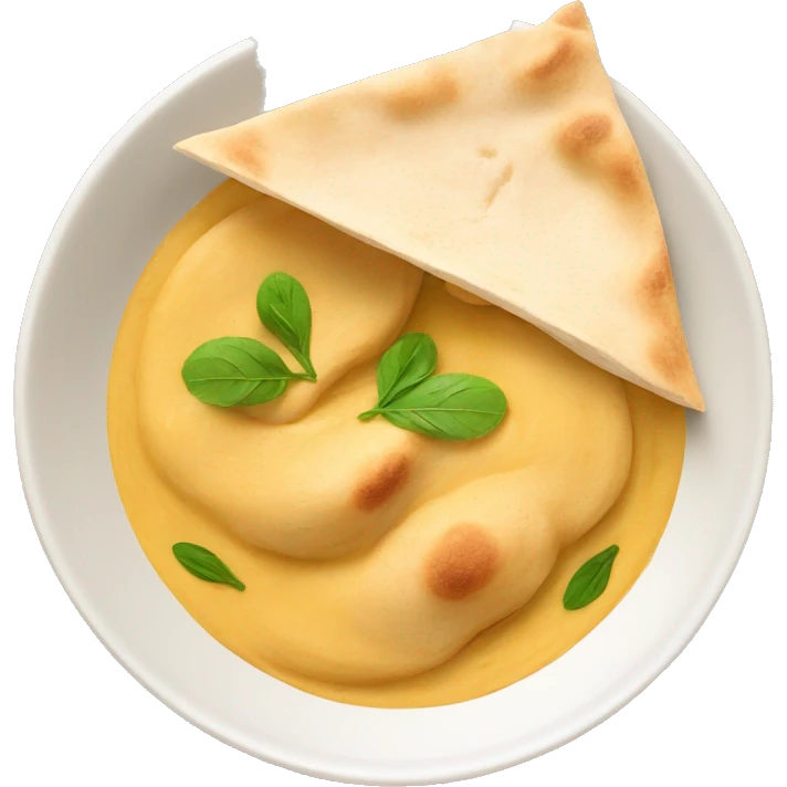 Hummus with pita emoji
